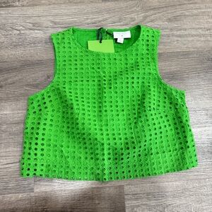 Kate Spade Bright Green Textured Top